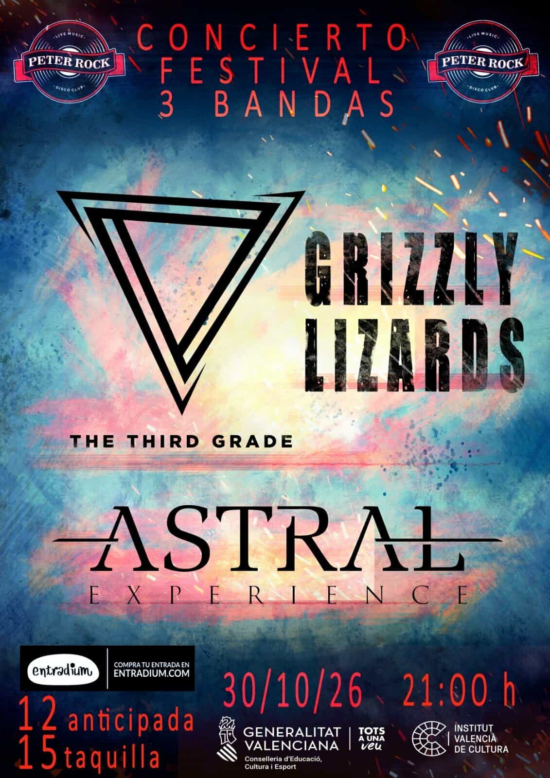 Astral Experience + The Third Grade + Grizzly Lizards en Valencia en Valencia