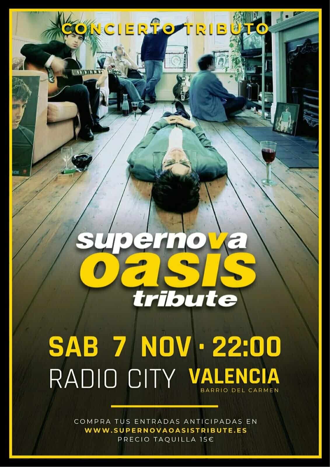 Tributo a Oasis, por Supernova, en Radio City en Valencia