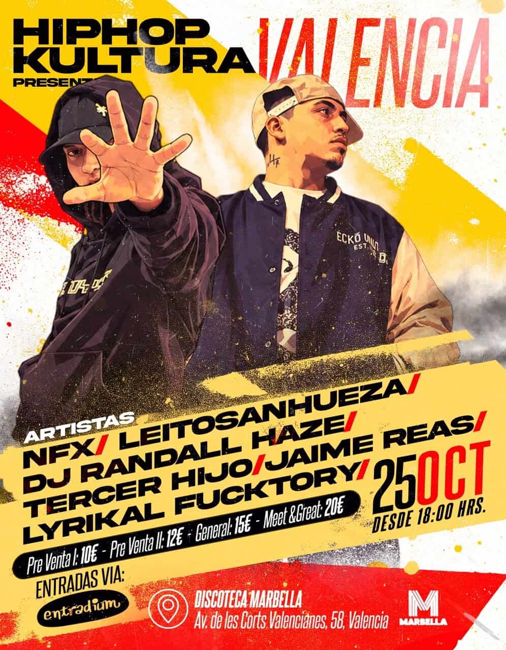 HIPHOP KULTURA PRESENTA NFX & LEITO SANHUEZA en Valencia