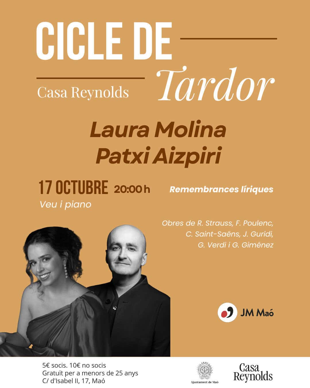 Laura Molina i Patxi Aizpiri - Cicle de Tardor a la Casa Reynolds en Maó